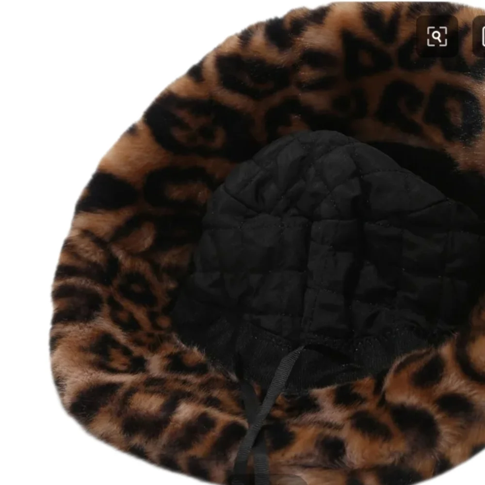 Leopard Print Faux Fur Bucket Hat - Picture 11 of 14